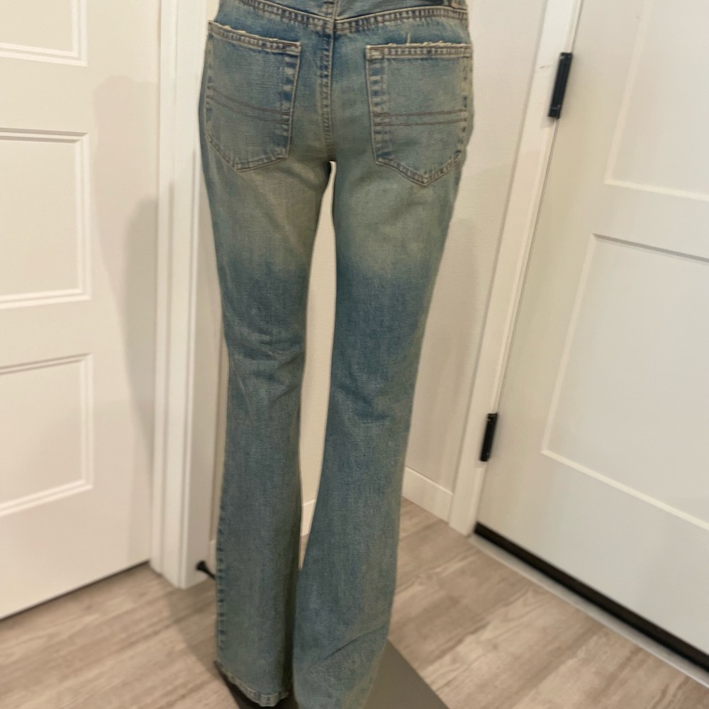 ONE-OF-A-KIND SWAROVSKI- adorned John Richmond Designer Denim Jeans Size 26! - Picture 4 of 10